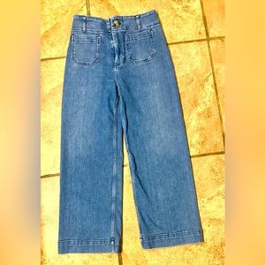Anthropologie Pilcro The Skipper Cropped Wide Leg Jeans High Rise Womens Size 25